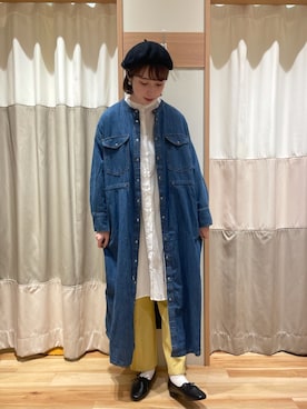 「Samansa Mos2 blue（サマンサモスモスブルー）のアイテム（シャツワンピース）」を使った、kotoさん（レディース・163cm）の春コーディネート