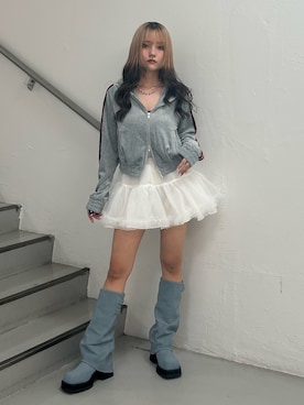 「アイテム（パーカー）」を使った、HONOKAさん（レディース・157cm）の夏コーディネート