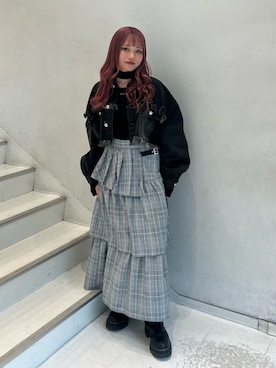 「jouetie（ジュエティ）のアイテム（ジャケット/アウター）」を使った、HONOKAさん（レディース・157cm）の春コーディネート