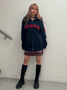 「アイテム（ネックレス）」を使った、HONOKAさん（レディース・157cm）の冬コーディネート