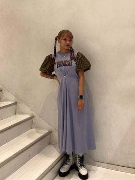 「アイテム（ブレスレット）」を使った、HONOKAさん（レディース・157cm）の夏コーディネート