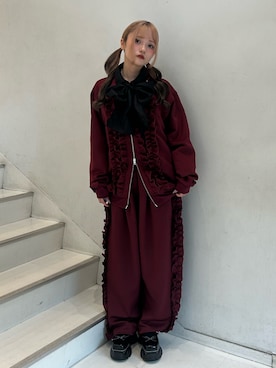 「アイテム（ジャージ）」を使った、HONOKAさん（レディース・157cm）の秋コーディネート