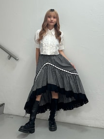 リボンステッチアシメスカート【セットアップ対応】｜ジュエティ