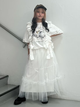 「アイテム（ネックレス）」を使った、HONOKAさん（レディース・157cm）の夏コーディネート