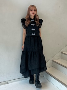 ドッキングフリルチャイナブラウス【セットアップ対応】｜ジュエティ