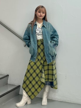 「jouetie（ジュエティ）のアイテム（ジャケット/アウター）」を使った、HONOKAさん（レディース・157cm）の春コーディネート