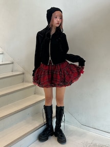 ベロアコンパクトラインZIPフーディ【セットアップ対応】｜ジュエティ