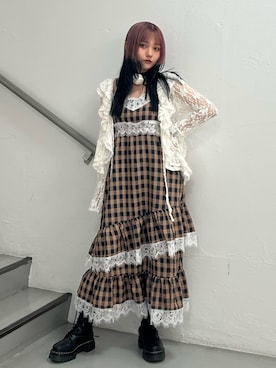 「アイテム（チョーカー、ホワイト系）」を使った、HONOKAさん（レディース・157cm）の夏コーディネート