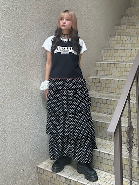 「アイテム（シュシュ）」を使った、HONOKAさん（レディース・157cm）の夏コーディネート