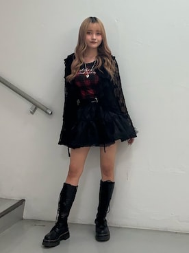 「アイテム（タンクトップ、レッド系）」を使った、HONOKAさん（レディース・157cm）の夏コーディネート