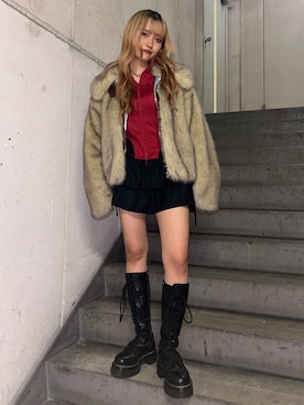 「jouetie（ジュエティ）のアイテム（その他アウター）」を使った、HONOKAさん（レディース・157cm）の秋コーディネート