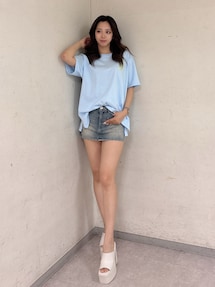 GYDA bijouデニムSKライクショートパンツ　ブルー　M bijouデニムスカートライクショートパンツ[品番：MKSW0062102
