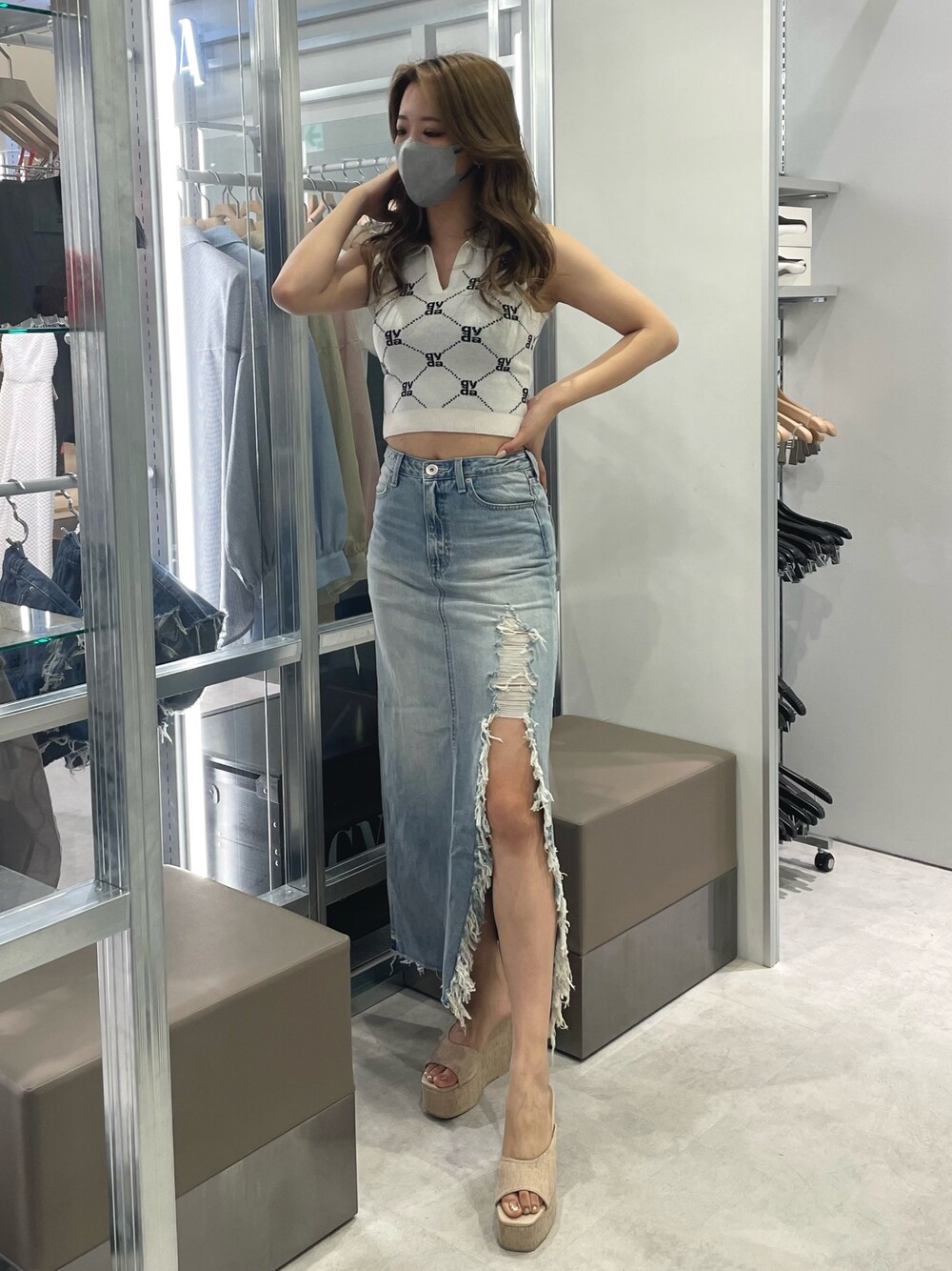 GYDA(ジェイダ)の「Square gyda ノースリPOLO KT TOPS(ニット GYDA(ジェイダ)の「Square gyda ノースリPOLO KT TOPS(ニット