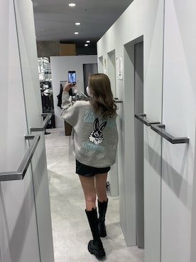 「GYDA（ジェイダ）のBUNNYSTERSカラーニットトップス（ニット/セーター）」を使った、YURARAさん（レディース・170cm）の冬コーディネート