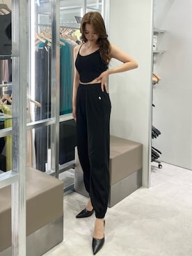 「GYDA（ジェイダ）のアイテム（スウェットパンツ）」を使った、YURARAさん（レディース・170cm）の夏コーディネート