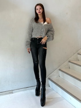 「アイテム（キャミソール）」を使った、YURARAさん（レディース・170cm）の秋コーディネート