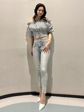 「アイテム（パンプス）」を使った、YURARAさん（レディース・170cm）の春コーディネート