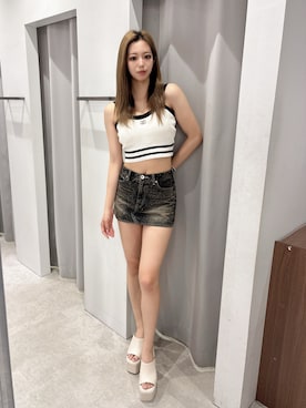 「GYDA（ジェイダ）のアイテム」を使った、YURARAさん（レディース・170cm）の夏コーディネート
