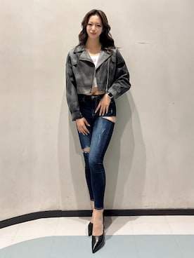 「GYDA（ジェイダ）のアイテム（テーラードジャケット）」を使った、YURARAさん（レディース・170cm）の春コーディネート