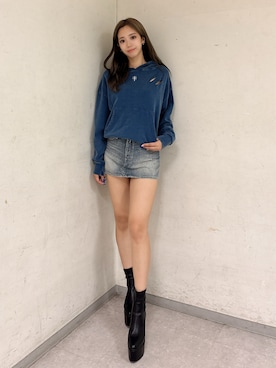 「アイテム（スカート）」を使った、YURARAさん（レディース・170cm）の秋コーディネート