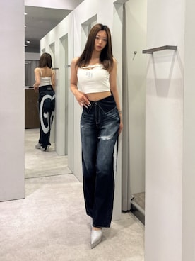 「GYDA（ジェイダ）のアイテム（キャミソール）」を使った、YURARAさん（レディース・170cm）の秋コーディネート