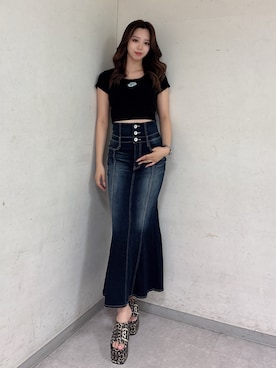 「GYDA（ジェイダ）のアイテム」を使った、YURARAさん（レディース・170cm）の夏コーディネート