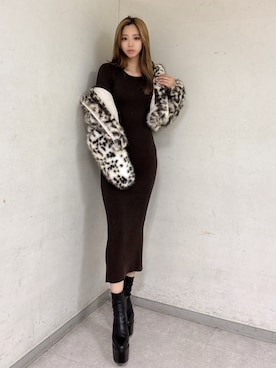 「アイテム（ブルゾン）」を使った、YURARAさん（レディース・170cm）の秋コーディネート