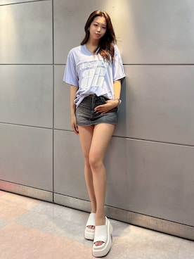 「GYDA（ジェイダ）のアイテム」を使った、YURARAさん（レディース・170cm）の夏コーディネート