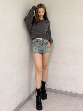 「GYDA（ジェイダ）のアイテム（ニット/セーター）」を使った、YURARAさん（レディース・170cm）の秋コーディネート