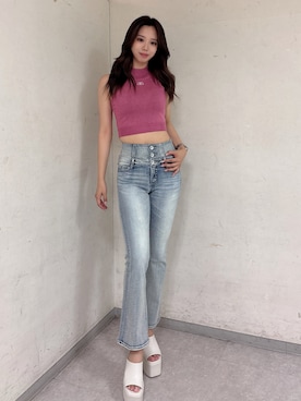 「GYDA（ジェイダ）のアイテム」を使った、YURARAさん（レディース・170cm）の夏コーディネート