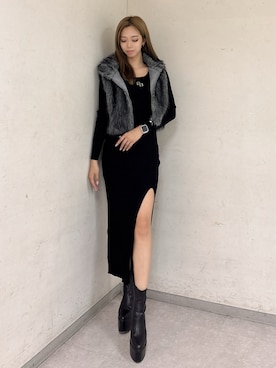 「アイテム（ワンピース/ドレス）」を使った、YURARAさん（レディース・170cm）の秋コーディネート