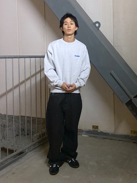 「エクストララージ」｜「アイテム（スウェット）」を使った、KIYOさん（メンズ・171cm）の秋コーディネート