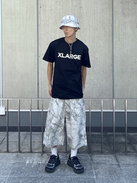 「XLARGE（エクストララージ）のアイテム」を使った、KIYOさん（メンズ・171cm）の夏コーディネート