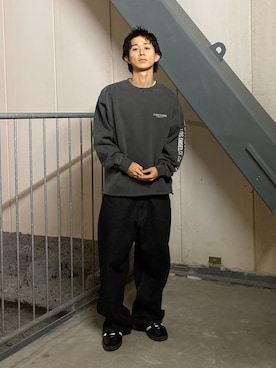 「エクストララージ」｜「アイテム（スウェット）」を使った、KIYOさん（メンズ・171cm）の秋コーディネート