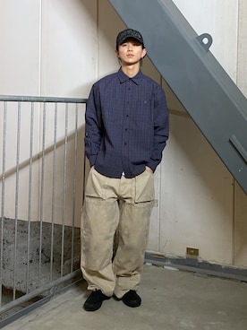 「XLARGE（エクストララージ）のアイテム（帽子）」を使った、KIYOさん（メンズ・171cm）の春コーディネート