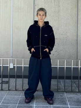 「XLARGE（エクストララージ）のRHINESTONE OG ZIP HOODED SWEATSHIRT（パーカー、ブラック系）」を使った、KIYOさん（メンズ・171cm）の夏コーディネート