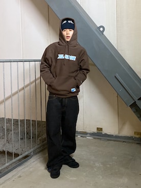 「XLARGE（エクストララージ）のアイテム（帽子）」を使った、KIYOさん（メンズ・171cm）の秋コーディネート