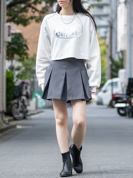 「韓国コーデ」｜「アイテム（スウェット）」を使った、wwwearさん（レディース・155cm）の冬コーディネート
