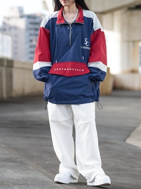 「紫」｜「アイテム（ジャケット/アウター）」を使った、wwwearさん（レディース・155cm）の秋コーディネート