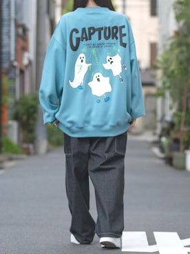 「ブルーコーデ」｜「アイテム（スウェット）」を使った、wwwearさん（レディース・155cm）の冬コーディネート