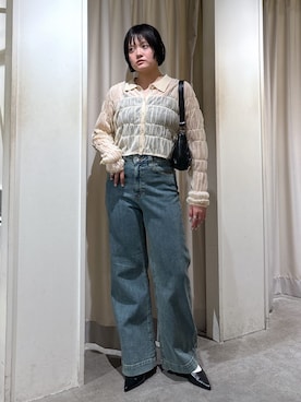 「シャーリング」｜harukaさん（レディース・158cm）の夏コーディネート