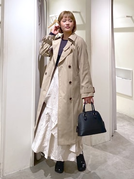「FREE'S MART（フリーズマート）のアイテム（トレンチコート）」を使った、harukaさん（レディース・158cm）の春コーディネート