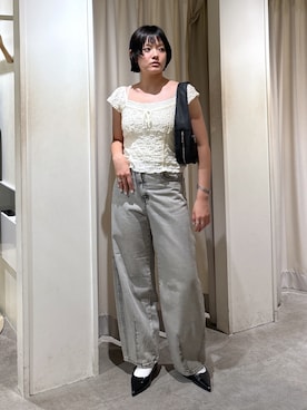 「グレーパンツ」｜harukaさん（レディース・158cm）の夏コーディネート