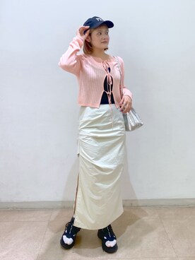 「FREE'S MART（フリーズマート）の◆スニーカーソールサンダル（サンダル）」を使った、harukaさん（レディース・158cm）の春コーディネート