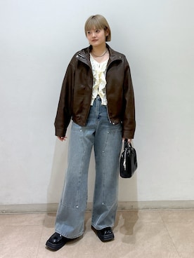 「FREE'S MART（フリーズマート）のアイテム（ブルゾン）」を使った、harukaさん（レディース・158cm）の冬コーディネート