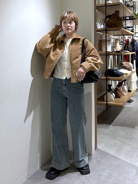 「FREE'S MART（フリーズマート）のアイテム（ジャケット/アウター）」を使った、harukaさん（レディース・158cm）の春コーディネート