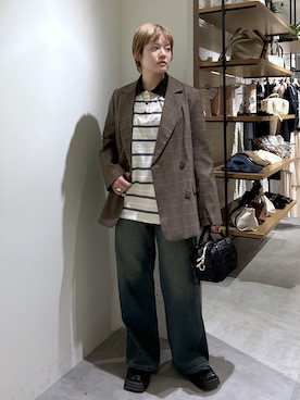 「FREE'S MART（フリーズマート）のアイテム（ジャケット/アウター）」を使った、harukaさん（レディース・158cm）の春コーディネート