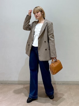 「FREE'S MART（フリーズマート）のアイテム（ローファー）」を使った、harukaさん（レディース・158cm）の冬コーディネート