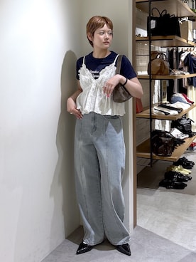 「FREE'S MART（フリーズマート）のアイテム（パンツ）」を使った、harukaさん（レディース・158cm）の夏コーディネート