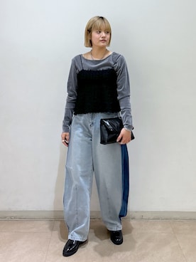 「FREE'S MART（フリーズマート）のアイテム（ローファー）」を使った、harukaさん（レディース・158cm）の冬コーディネート